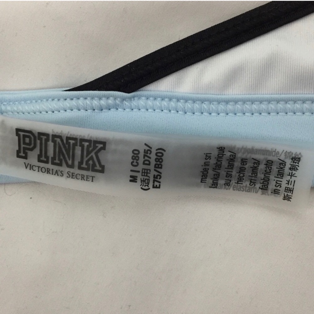 PINK VS Bikini Blue and Black Top Size M NWOT - Picture 5 of 6
